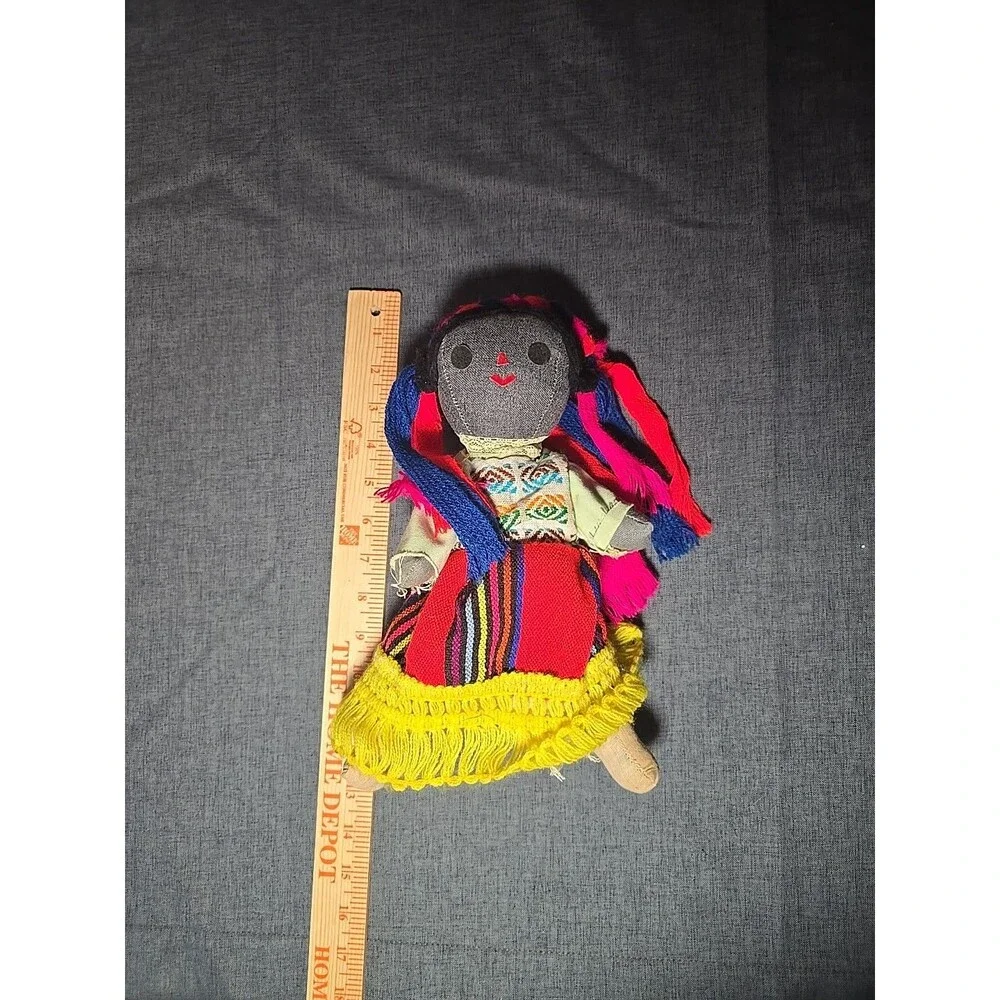 Vintage Handmade Mexican Handcrafted Cloth Rag Doll 12